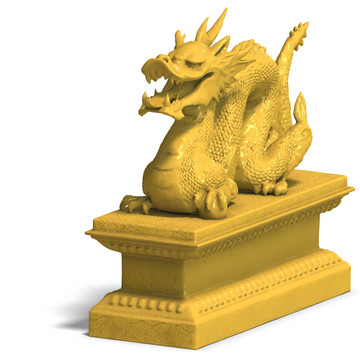 黃金中國龍雕像