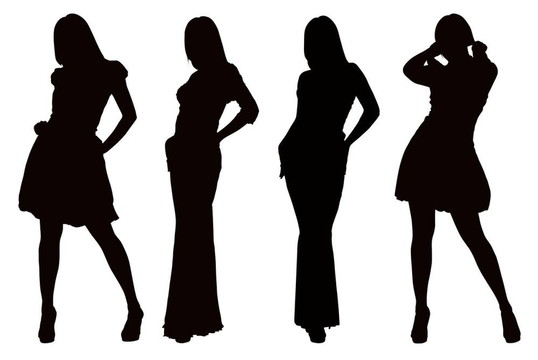 一個(gè)年輕女人的剪影