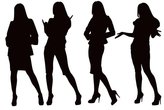 一個年輕女人的剪影