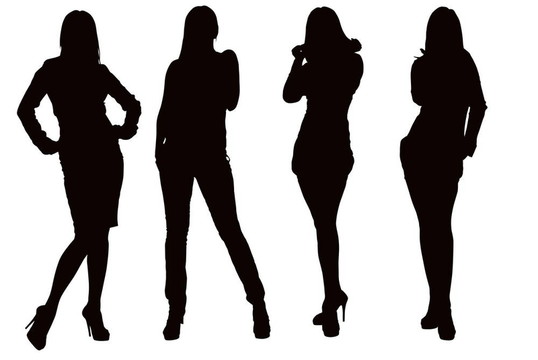 一個(gè)年輕女人的剪影