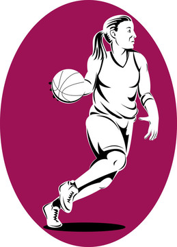 籃球女子球員運球