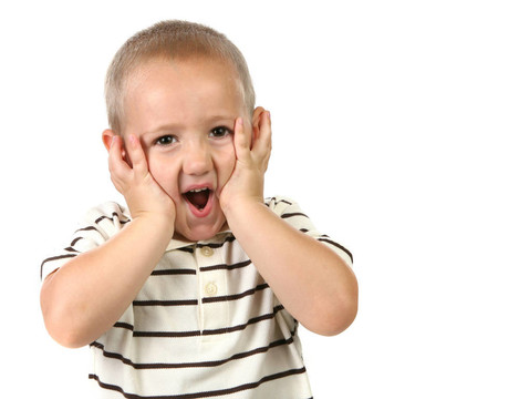 震驚和Surprised Young Child