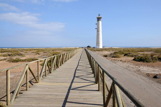 燈塔Faro de加迪亞；富埃特文圖拉島加那利群島西班牙