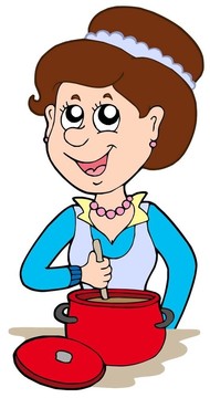 微笑的女人在家做飯