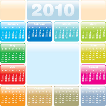 七彩日歷為2010