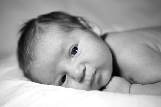 一個美麗的Baby Boy黑白形象