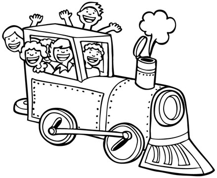 卡通列車乘坐線藝術(shù)