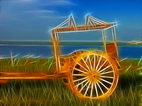 電腦畫(huà) 牧場(chǎng)勒勒車