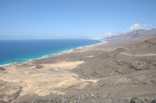 Playa de cofete加那利群島的富埃特文圖拉島島；西班牙；