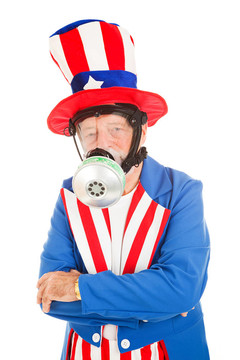 防毒面具中的Uncle Sam