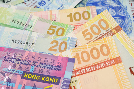 香港鈔票的特寫
