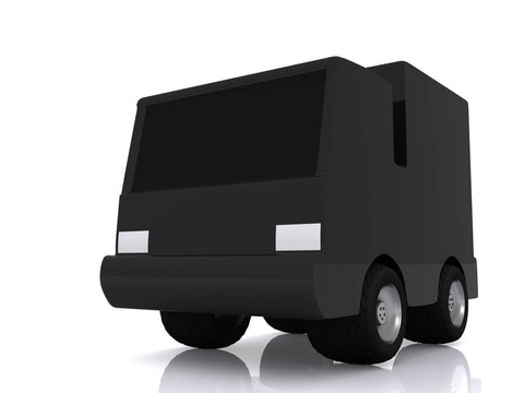單輛黑色轎車。3d