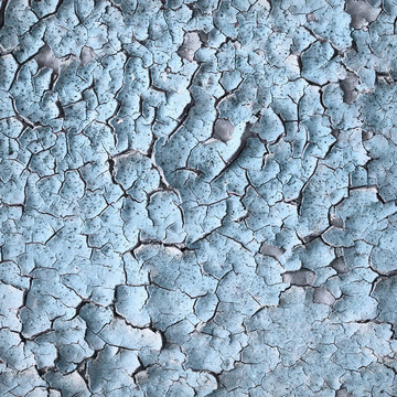 一个旧的蓝色墙的表面