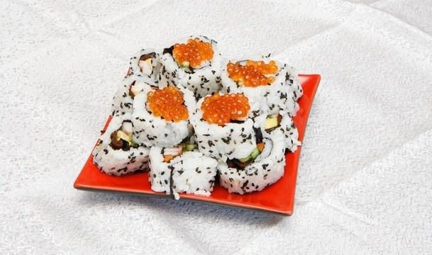國產(chǎn)里面了紅魚子醬壽司紅場板