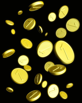 黃金硬幣下跌的概念