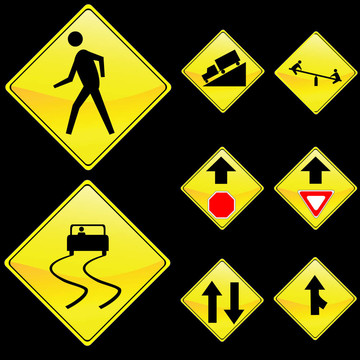 八鉆石形黃色道路標(biāo)志集4