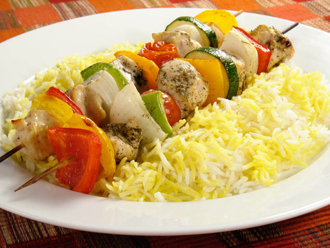 雞肉串和Rice