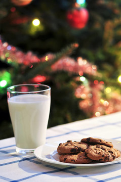 Santa牛奶和餅干