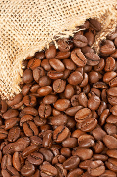麻袋和咖啡豆