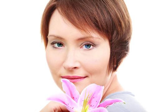 優(yōu)雅的女人與花