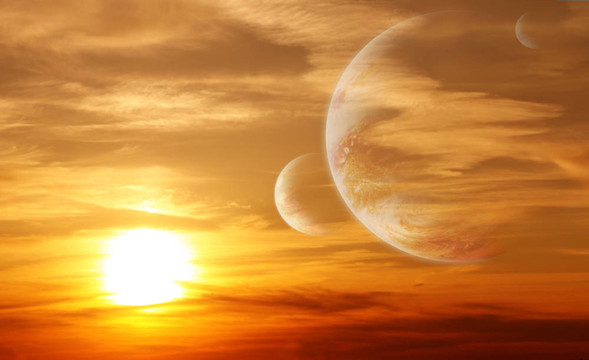 在陌生星球的日落