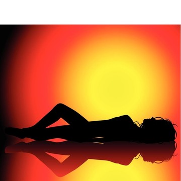 女孩Sun Bath