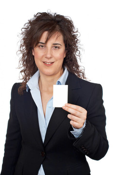 营业女拿着一张空白卡