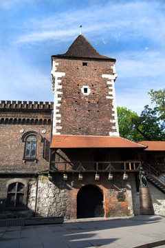 中世紀(jì)的城堡在Cracow