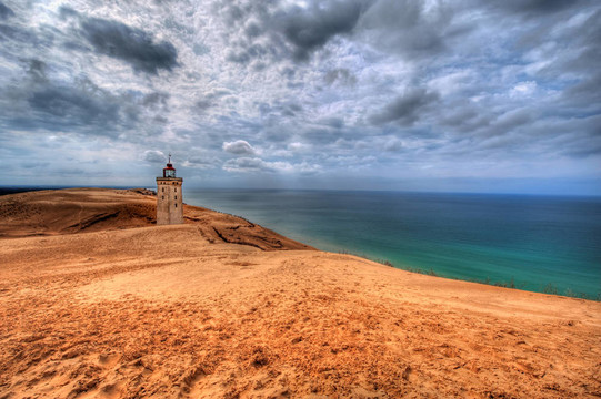 Rubjerg Knud在沙丘上的燈塔