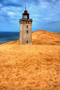Rubjerg Knud在沙丘上的燈塔
