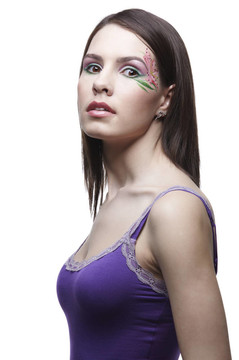 美麗的女孩，bodyart