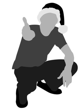 戴圣誕老人帽的男人