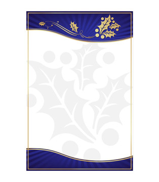 異國藍(lán)色冬青裝飾禮品卡或標(biāo)簽