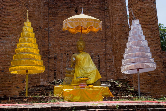 如來佛祖在Ayutthaya的形象；泰國