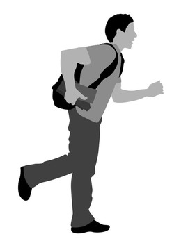 奔跑的人與書(shū)籍