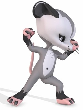可愛的負(fù)鼠-卡通人物