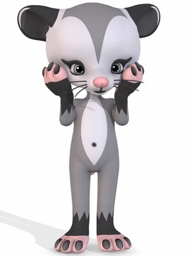 可愛的負(fù)鼠-卡通人物