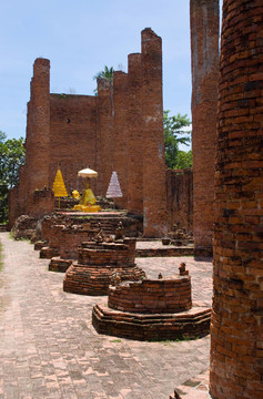 在阿瑜陀耶與如來佛祖寺廟遺址；泰國