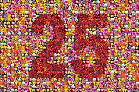 成千上萬的照片，使馬賽克圖片的數(shù)字25