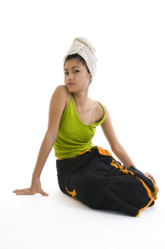 洗過澡后的女人