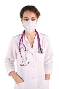 女人肖像博士面具白色隔離