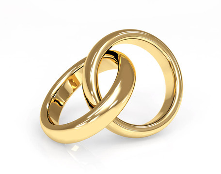 兩個(gè)3D黃金結(jié)婚戒指