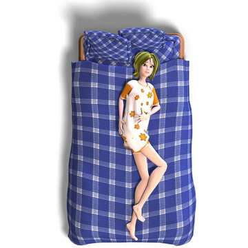 年輕可愛的卡通女孩邀請參加睡衣派對