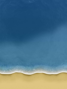 在海灘上翻滾的海浪