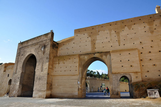 中世紀(jì)的城門(mén)，Bab el Mahrouk在Fes；摩洛哥