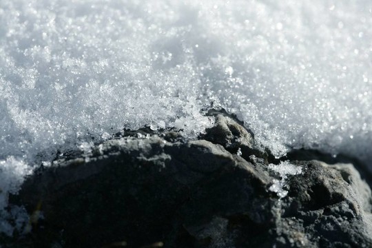雪宏觀細(xì)節(jié)。冰的白色紋理