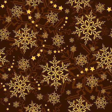 無縫雪花和星星；冬季壁紙