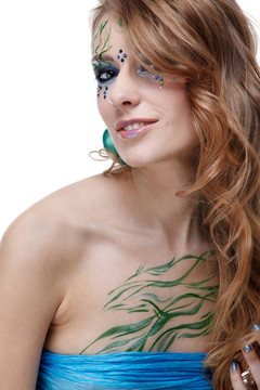 美麗的女孩，bodyart