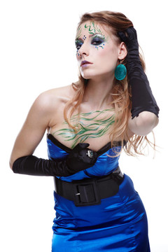 美麗的女孩，bodyart