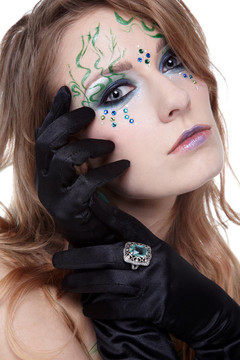 美麗的女孩，bodyart